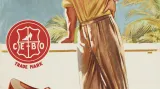 Reklamní plakát zlínské obuvnické firmy CEBO, tradičního výrobce oblíbených „prestižek“.