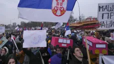 Demonstrace ve městě Kragujevac (15. února 2025)