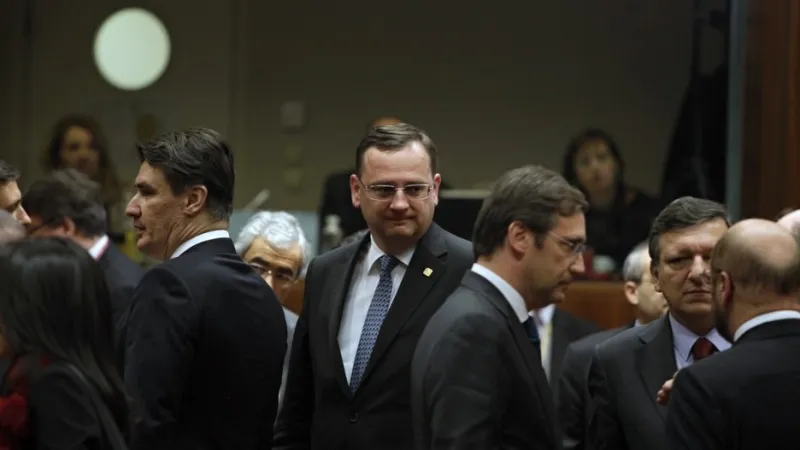 Premiér Petr Nečas na summitu o unijním rozpočtu v Bruselu