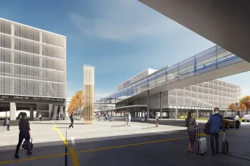 Pražské letiště získá tisíc parkovacích míst i skywalk. Podívejte se, jak se areál promění