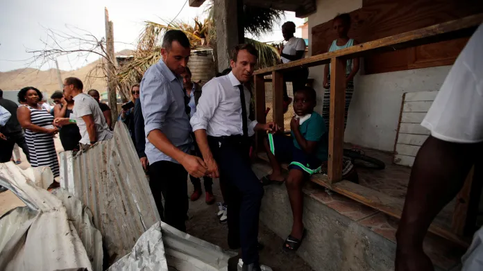 Emmanuel Macron na ostrově Svatý Martin