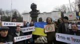 Protiruská demonstrace v Simferopolu