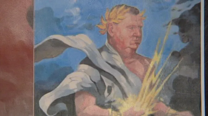 Na obraze byl Rittig vyobrazený jako Zeus