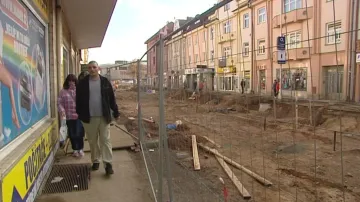 Stavební práce v centru Hradce Králové