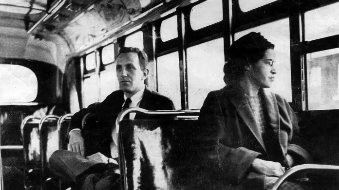 Rosa Parksová v autobuse v Montgomery
