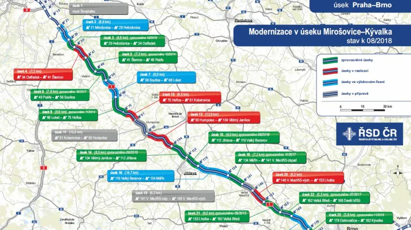 Modernizace dálnice D1 (stav k srpnu 2018)