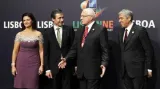 Anders Fogh Rasmussen s manželkou, Václav Klaus a José Sócrates