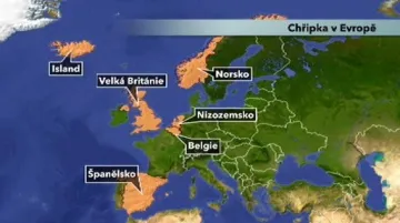 Výskyt chřipky v Evropě
