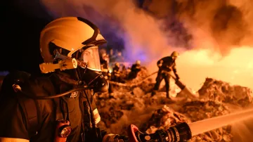 Požár skládky v Rynholci na Rakovnicku