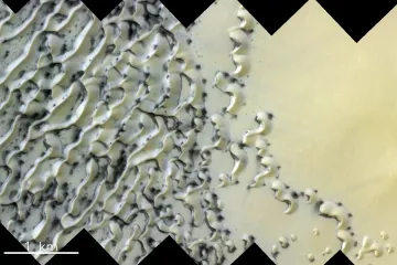 Létající laboratoř detailně vyfotila polární duny na Marsu