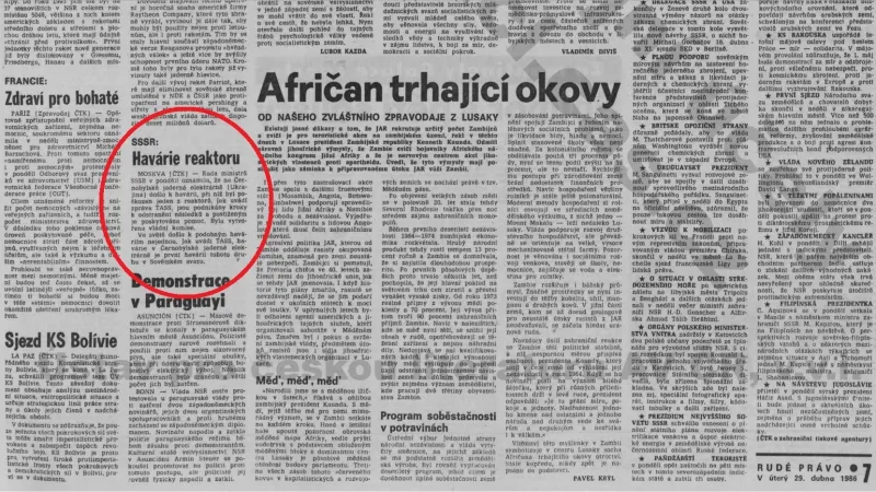 První krátká zpráva z Rudého práva - 29. dubna