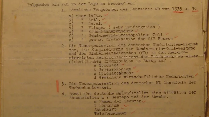 Dopis, kterým Thümmel nabízel českým zpravodajcům spolupráci