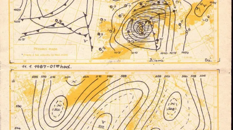 Povětrnostní situace z 11. ledna 1987