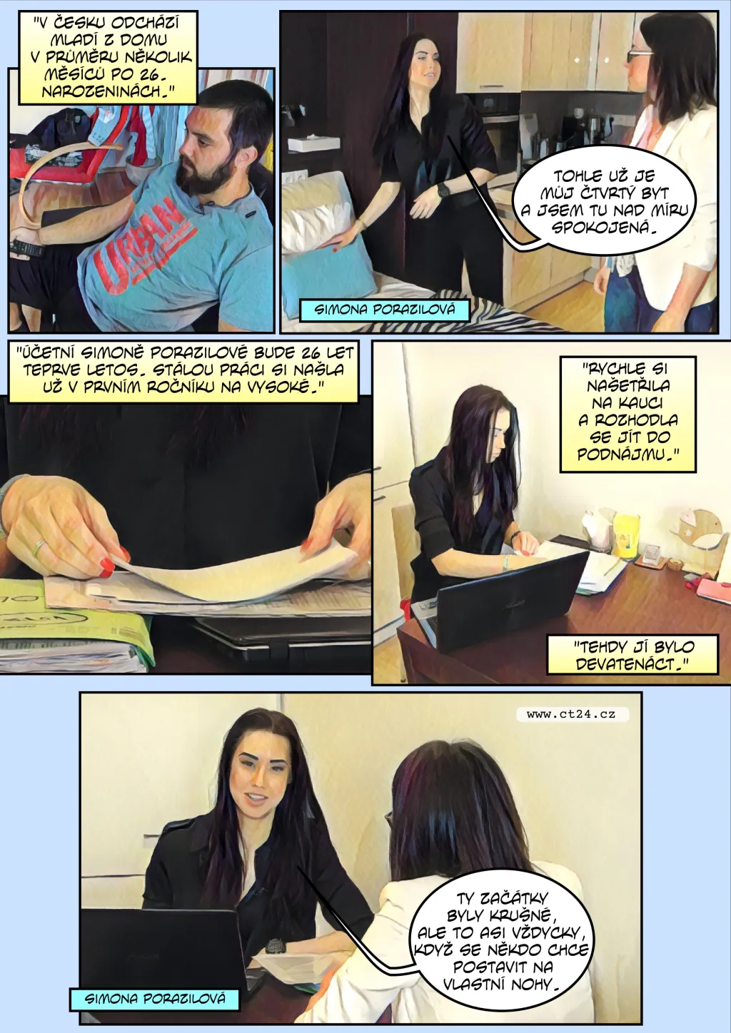 Komiks: Mnozí Češi zůstávají bydlet u rodičů