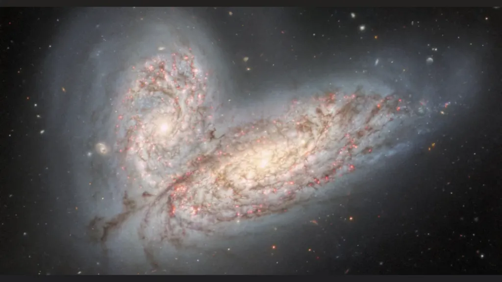 Vizualizace srážky dvou galaxií