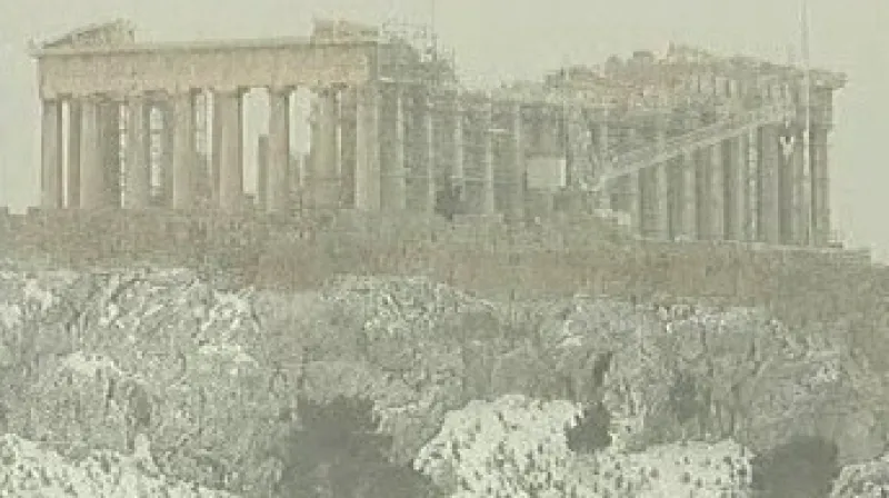 Sníh pokryl i symbol Atén - Akropoli.