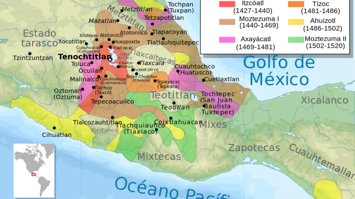Mapa Aztécké říše