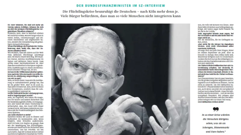 Rozhovor Wolfganga Schäubleho pro Süddeutsche Zeitung