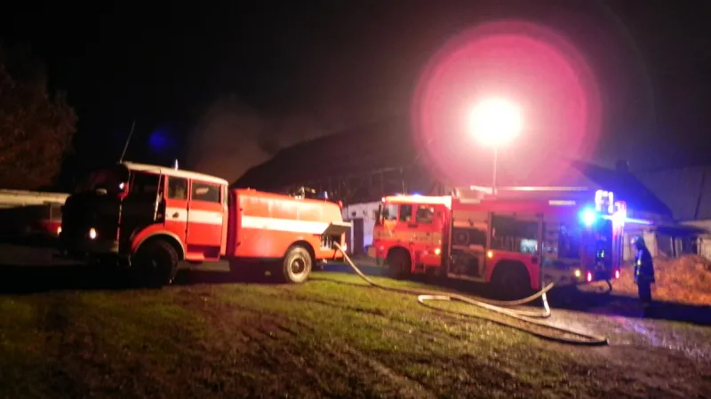 Noční požár v Břidličné