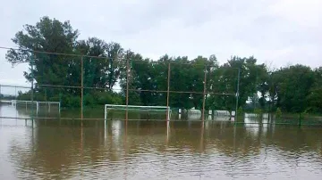 Fotbalové hřiště v Lužci nad Vltavou