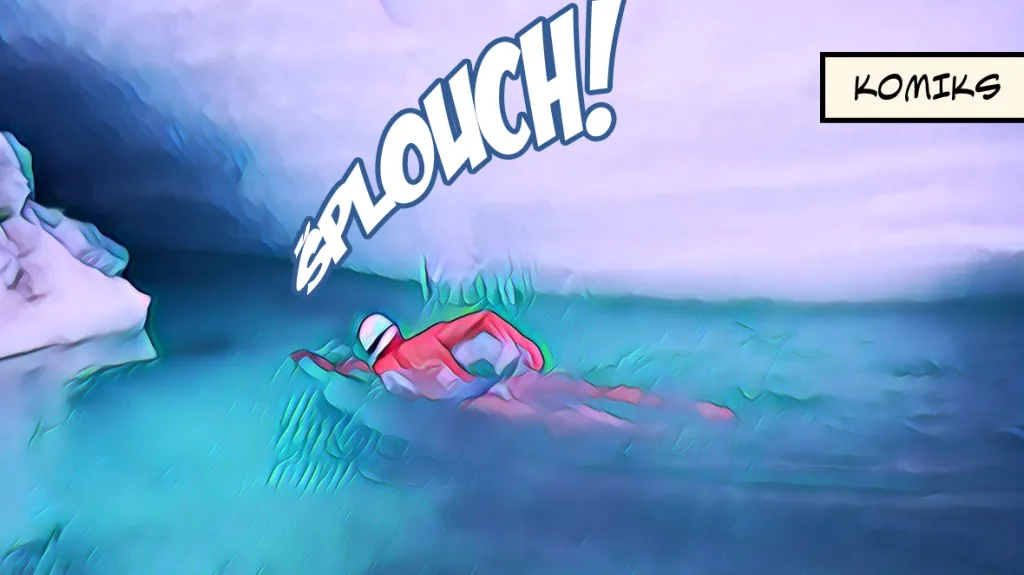 Britský otužilec si zaplaval v ledových vodách Antarktidy