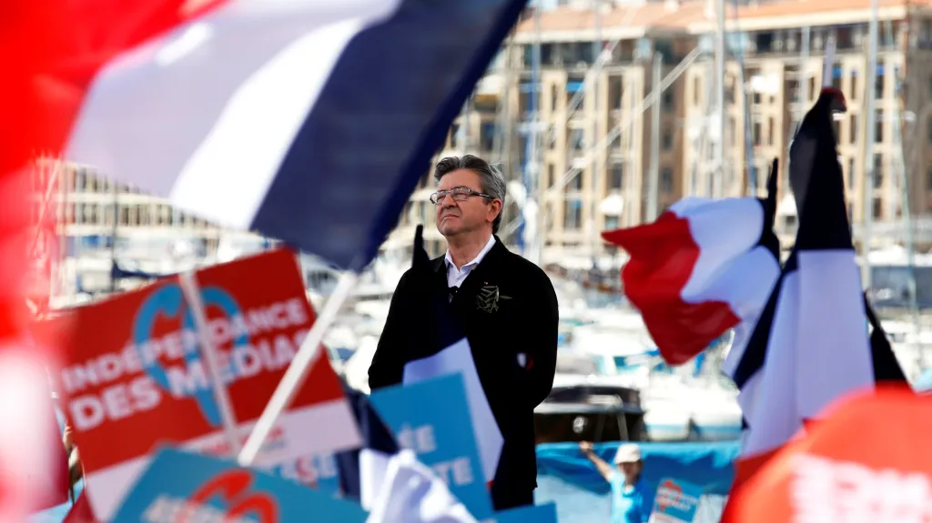 Jean-Luc Mélenchon na mítinku v Marseille