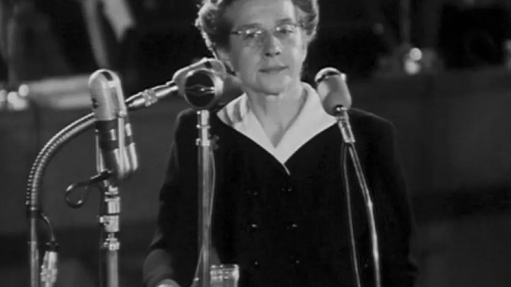 Milada Horáková při závěrečné řeči