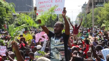 Protest ve městě Kisumu