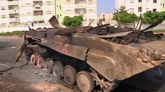 Následky bojů v Tripolisu