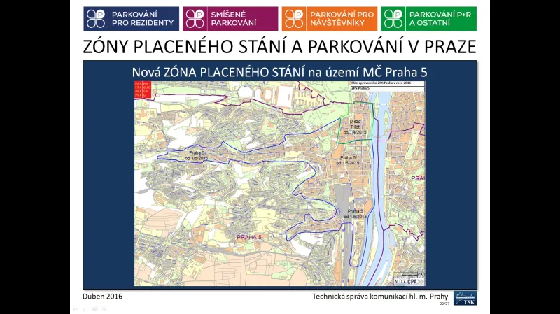 Nová parkovací zóna v Praze 5