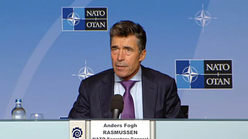 Anders Fogh Rasmussen na brífinku k Sýrii