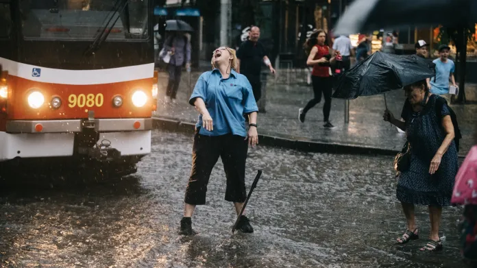 Druhým nominovaným fotografem ve stejné kategorii je Michal Růžička za snímek „Déšť v Praze na Andělu“, na kterém se řidička tramvaje snaží přehodit výhybku během nenadálé průtrže mračen