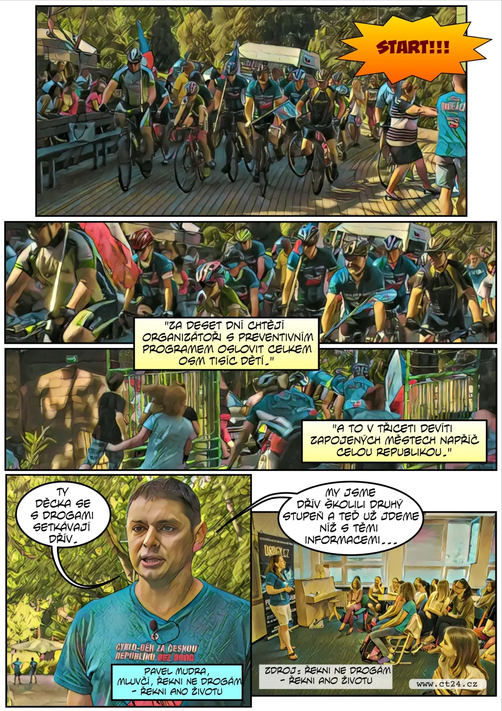 Komiks: Cyklo-běh za Českou republiku bez drogy