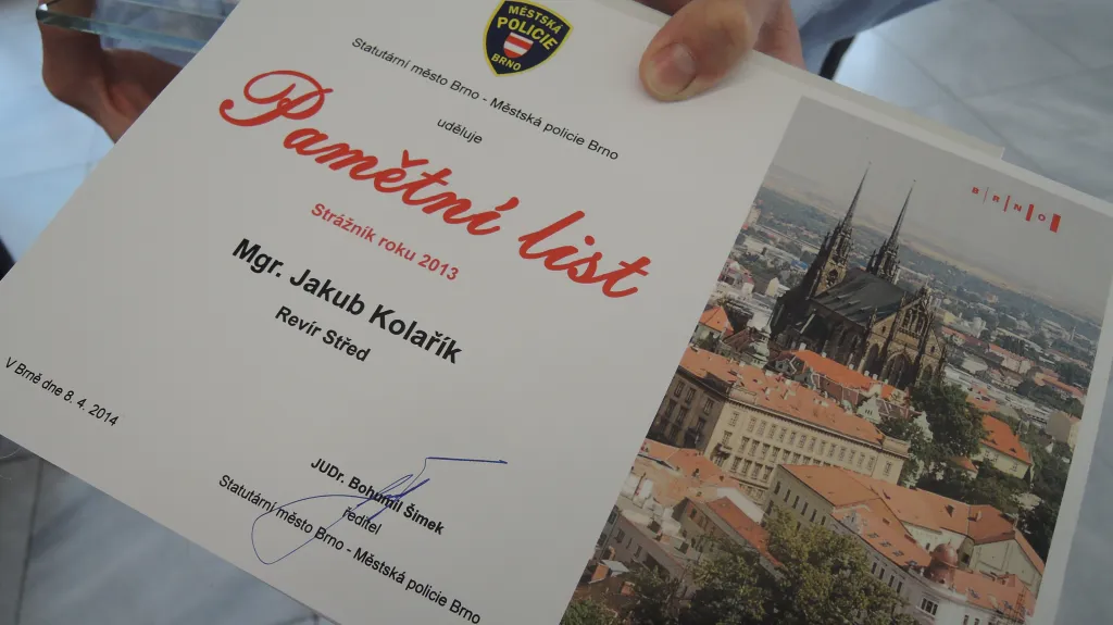 Ocenění strážníků Městské policie Brno