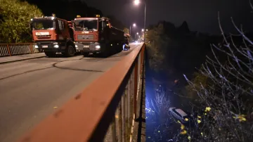 Zátěžová zkouška mostu v Třebíči