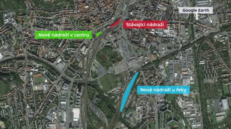 Možné změny polohy nádraží