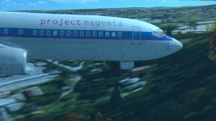 Simulace nárazu letadla do země