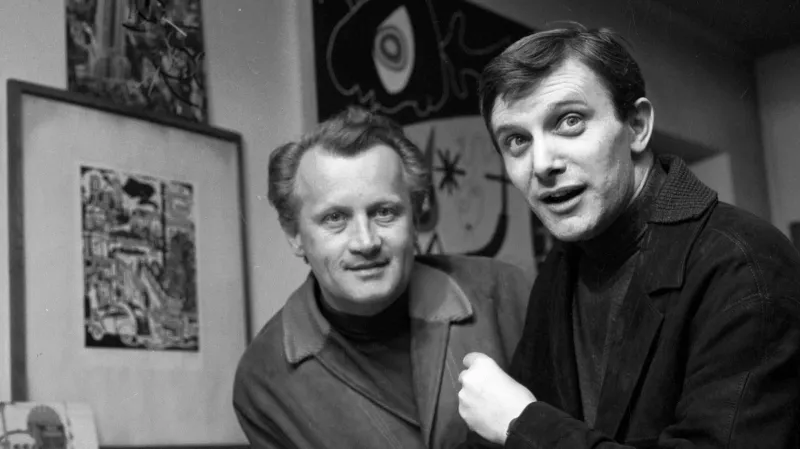 Jiří Suchý (vpravo) a Jiří Šlitr, 1965