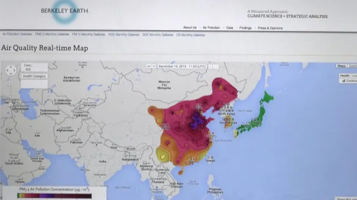 Rozdíly ve znečištění - Čína vs. zelené Japonsko