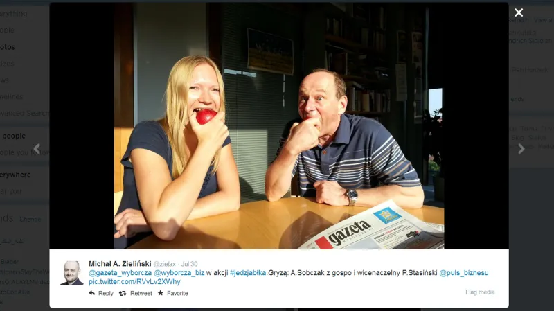 Polské jablko na sociálních sítích