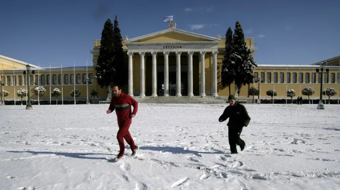 Řecko zasypal sníh