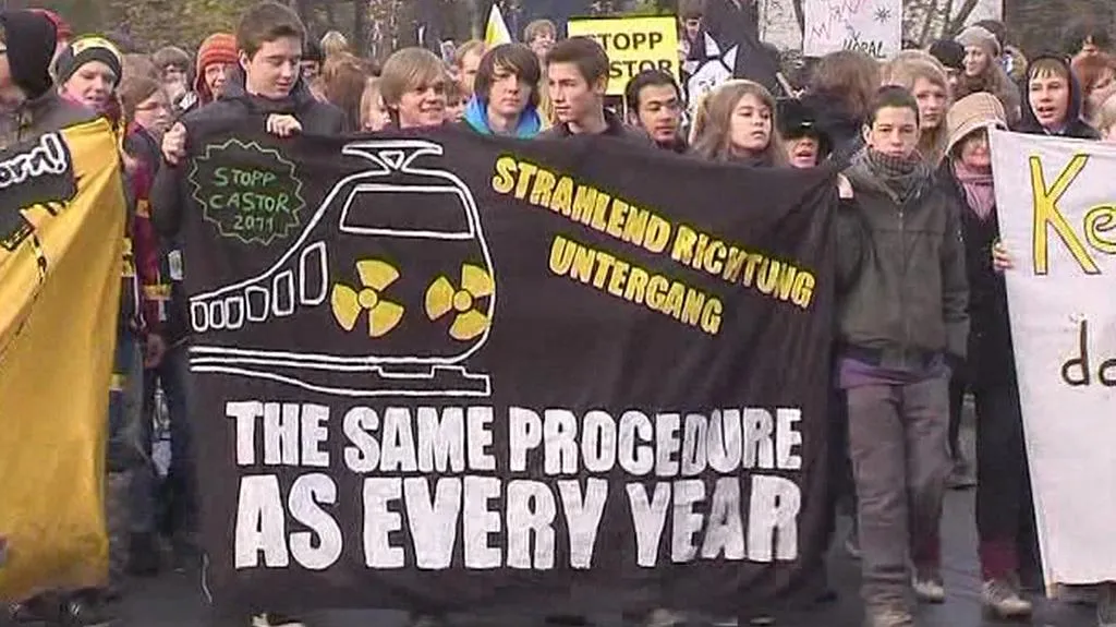 Demonstrace proti jadernému transportu