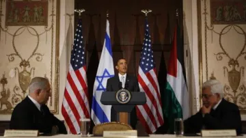 Benjamin Netanjahu, Barack Obama a Mahmúd Abbás