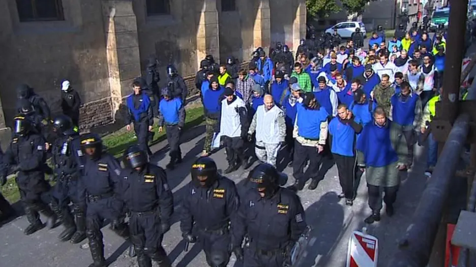 Policejní nácvik zvládnutí demonstrace