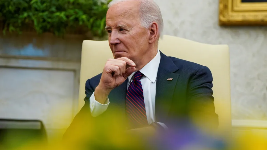 Joe Biden při setkání s Petrem Fialou v Bílém domě