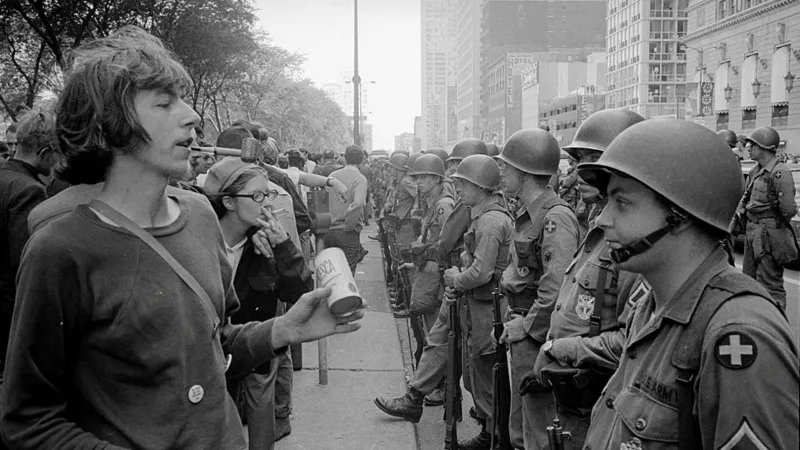 Demonstrace proti válce ve Vietnamu 26. srpna 1968