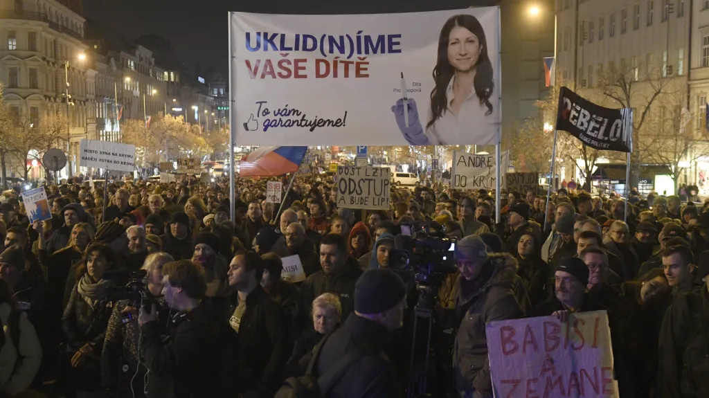 Demonstrace proti premiérovi Babišovi v Praze