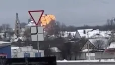 Exploze po zřícení letounu Il-76 v ruské Bělgorodské oblasti