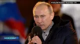 Putin ohlašuje své prezidentské vítězství davům před Kremlem