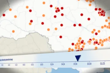 Tři roky intenzivních bojů. Mapa ukazuje raketové údery či postup fronty na Ukrajině